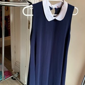 VINTAGE navy dress...Peter Pan collar